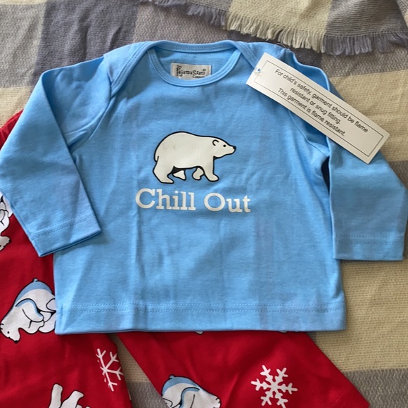 Polar Bear Flame Resistant Christmas Pajamas Set 12M - Picture 2 of 4